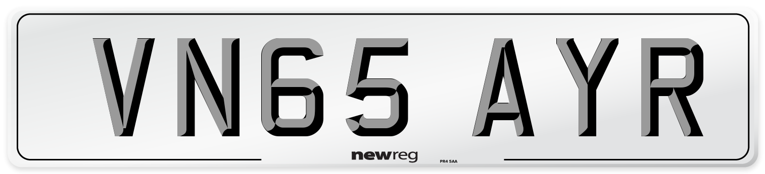 VN65 AYR Number Plate from New Reg